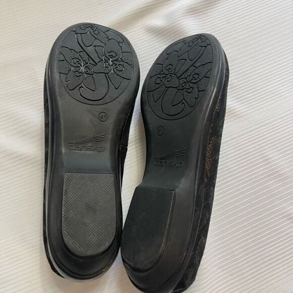 Dansko Olivia Snake Print Leather Black Bronze Loafers Shoes Size 41 - Picture 10 of 10